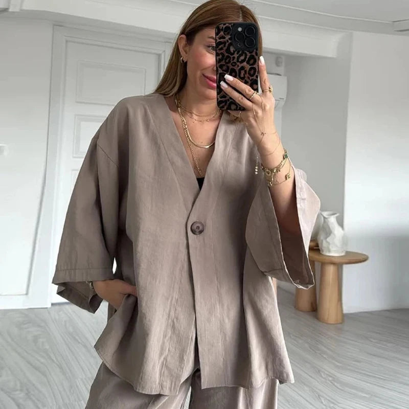 Conjunto Feminino LeClarin - Botão Único - (Queridinho das Blogueiras)