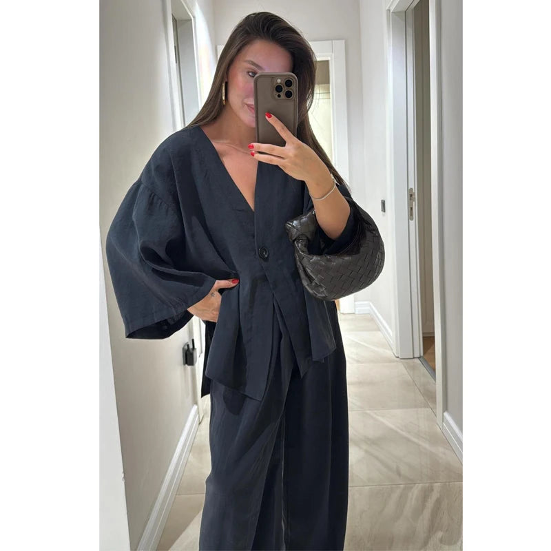 Conjunto Feminino LeClarin - Botão Único - (Queridinho das Blogueiras)