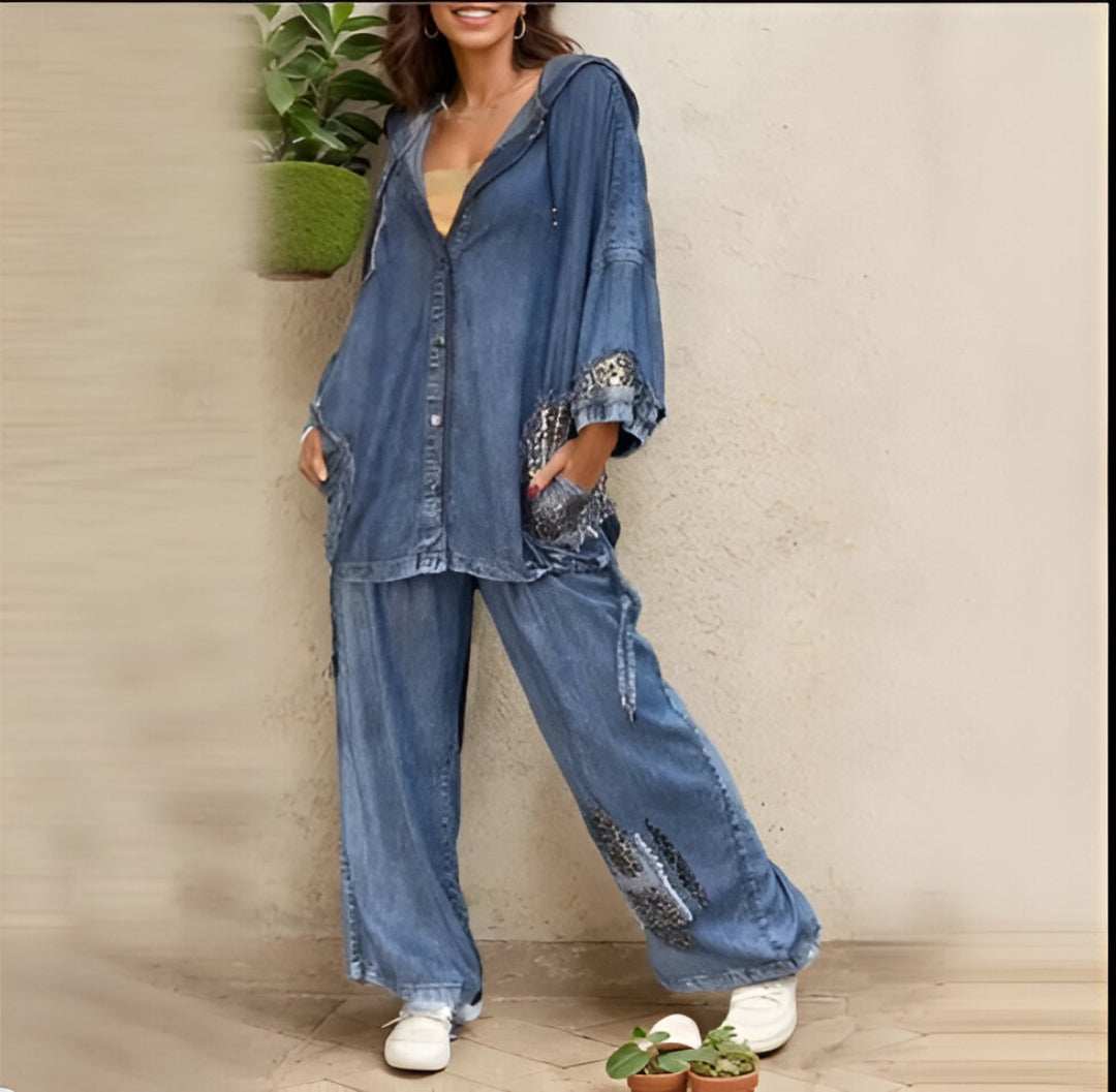 Conjunto Casual Karina - Manga Comprida com Botões - Queridinho das Blogueiras - (Edição Limitada)