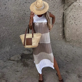 Vestido de Praia Crochê Feminino Marinna – Saída de Praia Leve e Elegante