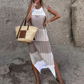 Vestido de Praia Crochê Feminino Marinna – Saída de Praia Leve e Elegante